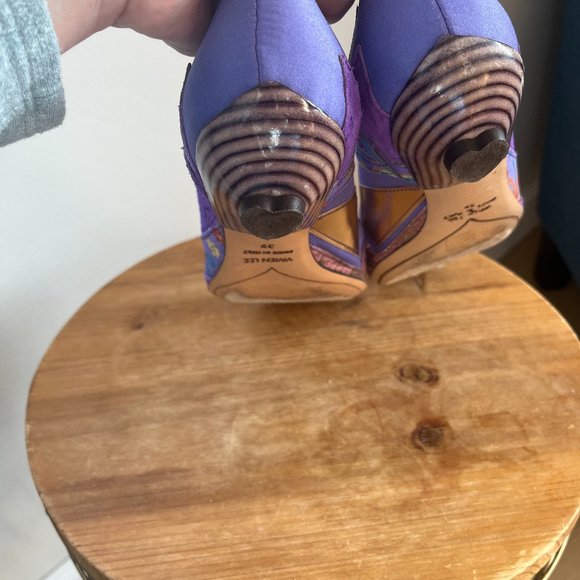 Vivien Lee Maximalist Low Heel / Flats Size 8 / 39 Patchwork Mixed Media - Picture 8 of 11